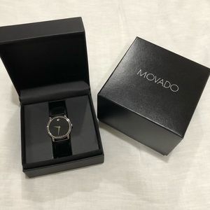 Black Leather men’s Movado Watch